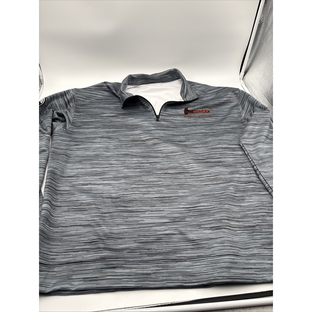 Hammer Bowling Ball Gear Pullover Sweat Shirt Mens‎ Size XXL Quarter Zip Blue